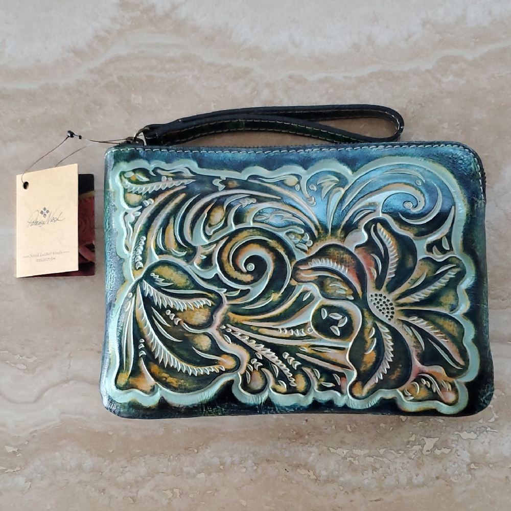 Patricia Nash Floral Embossed Leather Clutch - Multicolor